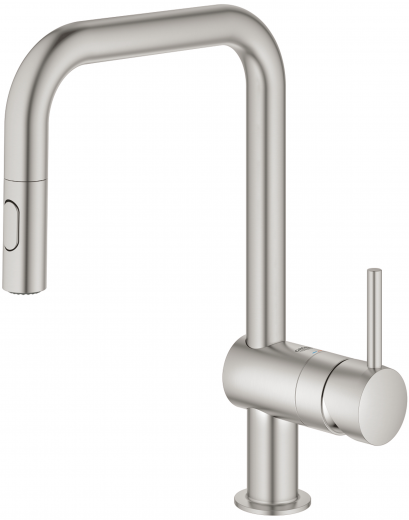 GROHE KITCHEN SELECTION Kchenarmatur Vento Einhebelmischer Supersteel mit Zugauslauf und Brausefunktion (30439DC0)