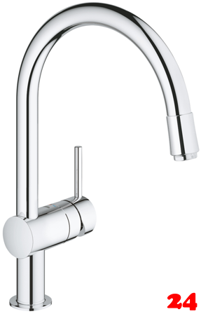 GROHE KITCHEN SELECTION Kchenarmatur Vento Einhebelmischer Chrom mit Zugauslauf als Schlauchbrause (30434000)