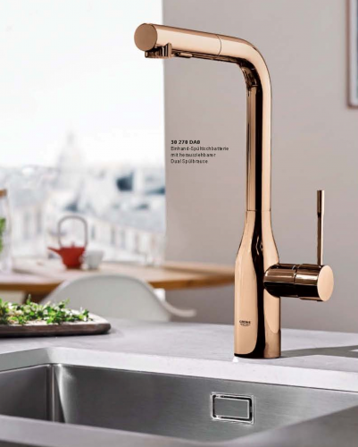 GROHE KITCHEN SELECTION Kchenarmatur Accent Einhebelmischer Chrom mit Zugauslauf und Brausefunktion (30432000)