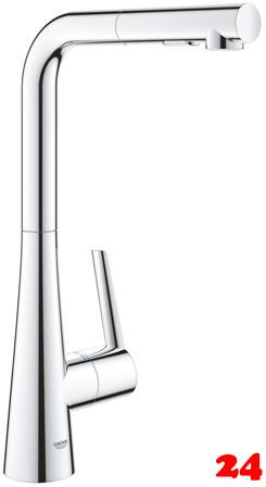 GROHE KITCHEN SELECTION Kchenarmatur Scala Einhebelmischer Chrom mit Zugauslauf und Brausefunktion (30441000)