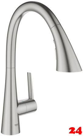 GROHE KITCHEN SELECTION Kchenarmatur Scala Einhebelmischer Supersteel mit Zugauslauf und Brausefunktion (30440DC0)