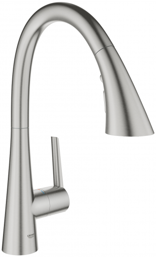 GROHE KITCHEN SELECTION Kchenarmatur Scala Einhebelmischer Supersteel mit Zugauslauf und Brausefunktion (30440DC0)