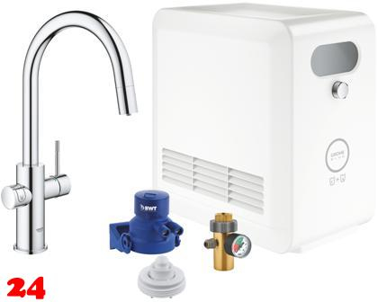 GROHE Blue Professional C-Auslauf SET Spltisch-Einhebelmischer mit Filterfunktion und Khlung mit Mousseuerauslauf (31325002)