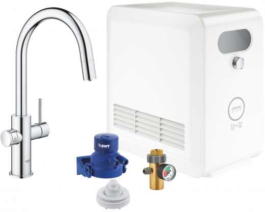 GROHE Blue Professional C-Auslauf SET Spltisch-Einhebelmischer mit Filterfunktion und Khlung mit Mousseuerauslauf (31325002)