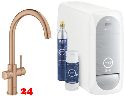 GROHE Blue Home C-Auslauf Starter Kit Spltisch-Einhebelmischer mit Filterfunktion und Khlung (31455DL1)