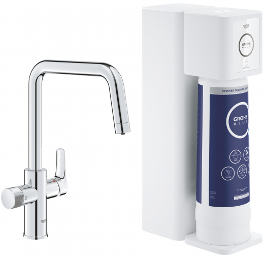 GROHE Blue Eurosmart Pure Starter Kit Filterarmatur mit Umkehrosmose Wasserfilterset (30586000)