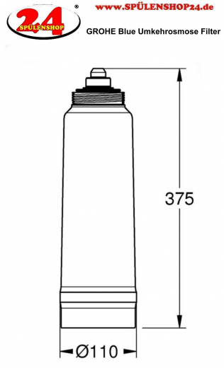 GROHE Blue Umkehrosmose Filter zur Verwendung mit GROHE Blue Pure Einzelarmaturen (40880001)