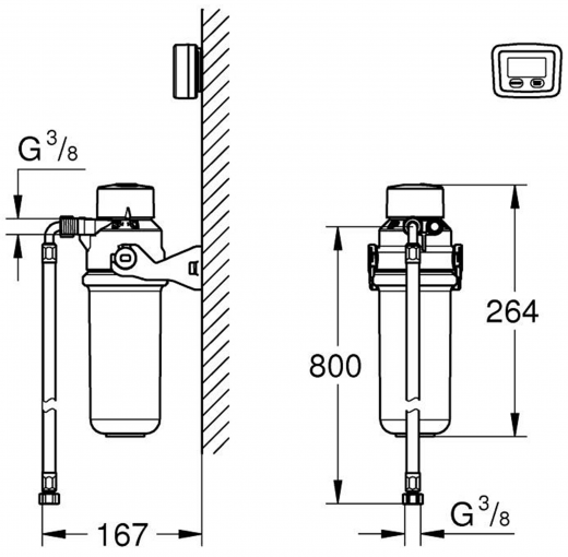 GROHE Blue Aktivkohle Filter Starter Set Kapazitt 1500 Liter bei 9 dKH (41136000) {OHNE Armatur}