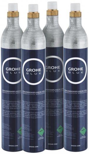 GROHE Blue 425 g CO2 Starter-Set (4 Kaufzylinder), Erstbestellung Kohlendioxid fr Lebensmittel (E290) (40422000)