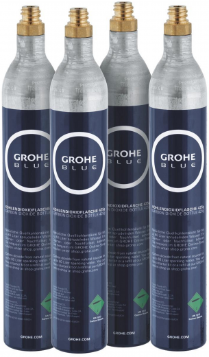 GROHE Blue 425 g CO2 Starter-Set (4 Kaufzylinder), Erstbestellung Kohlendioxid fr Lebensmittel (E290) (40422000)