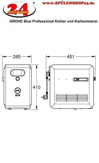GROHE Blue Professional Khler und Karbonisierer liefert 12 Liter gekhltes Wasser pro Stunde (40554002) {OHNE Armatur}