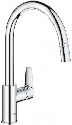 GROHE Kchenarmatur BauEdge Einhebelmischer Chrom mit Zugauslauf (30536000)