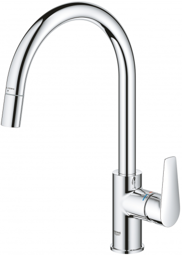 GROHE Kchenarmatur BauEdge Einhebelmischer Chrom mit Zugauslauf (30536000)