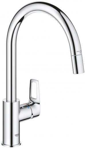 GROHE Kchenarmatur BauLoop Einhebelmischer Chrom mit Zugauslauf (30543000)