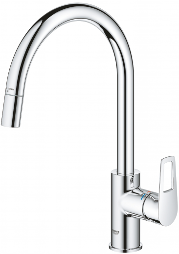 GROHE Kchenarmatur BauLoop Einhebelmischer Chrom mit Zugauslauf (30543000)