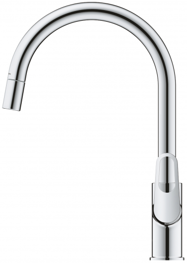 GROHE Kchenarmatur BauFlow Einhebelmischer Chrom mit Zugauslauf (30549000)