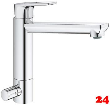 GROHE Kchenarmatur BauLoop Einhebelmischer Chrom mit Festauslauf mit Gerteabsperrventil (31713000)