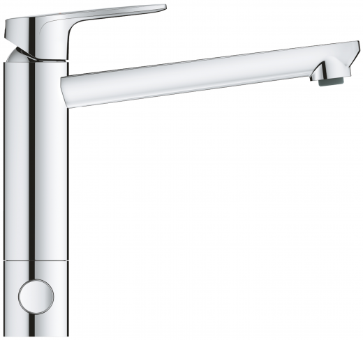 GROHE Kchenarmatur BauEdge Einhebelmischer Chrom mit Festauslauf mit Gerteabsperrventil (31696000)