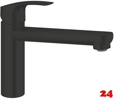 GROHE Kchenarmatur Eurosmart  Einhebelmischer Matt Black mit Festauslauf (304632430)