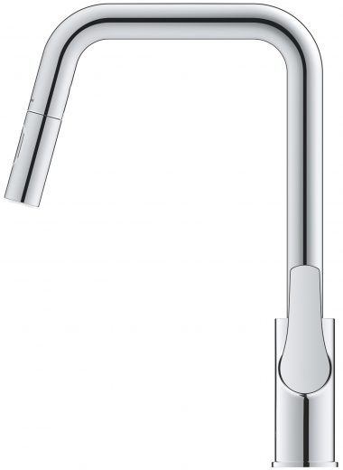 GROHE Kchenarmatur Eurosmart Einhebelmischer Chrom mit Zugauslauf als Schlauchbrause (30619000)