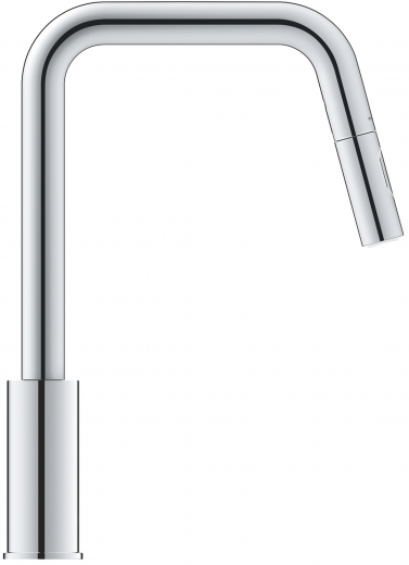 GROHE Kchenarmatur Eurosmart Einhebelmischer Chrom mit Zugauslauf als Schlauchbrause (30619000)