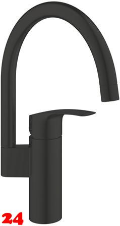 GROHE Kchenarmatur Eurosmart Einhebelmischer Matt Black mit Festauslauf (332022433)