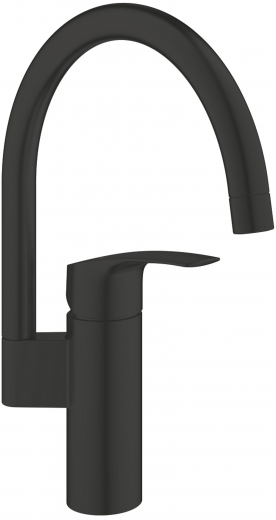 GROHE Kchenarmatur Eurosmart Einhebelmischer Matt Black mit Festauslauf (332022433)