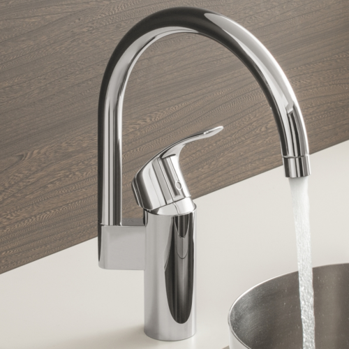 GROHE Kchenarmatur Eurosmart Einhebelmischer Matt Black mit Festauslauf (332022433)