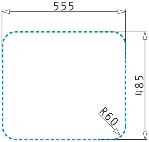 PYRAMIS Kchensple Atria (57,5x50,5) 1B Einbausple / Edelstahlsple Siebkorb als Stopfenventil