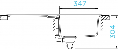 SCHOCK Kchensple Signus D-100 Cristadur Nano-Granitsple / Einbausple mit Drehexcenter