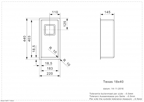 REGINOX Kchensple Texas 18x40 OKG Einbausple Edelstahl 3 in 1 mit Flachrand Siebkorb als Stopfenventil