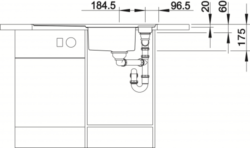 BLANCO Kchensple Axis III 5 S-IF Edelstahlsple / Einbausple Flachrand mit Ablaufsystem InFino und Drehknopfventil