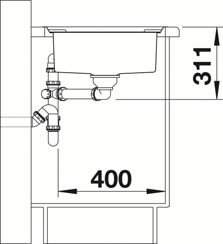 BLANCO Kchensple Axis III 5 S-IF Edelstahlsple / Einbausple Flachrand mit Ablaufsystem InFino und Drehknopfventil