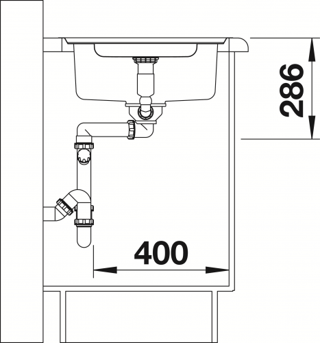 BLANCO Kchensple Classic Pro 5 S-IF Edelstahlsple / Einbausple Flachrand mit Ablaufsystem InFino und Drehknopfventil