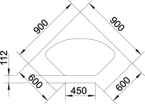 BLANCO Kchensple Delta-IF Edelstahlsple / Eck-Einbausple Flachrand mit Ablaufsystem InFino und Drehknopfventil