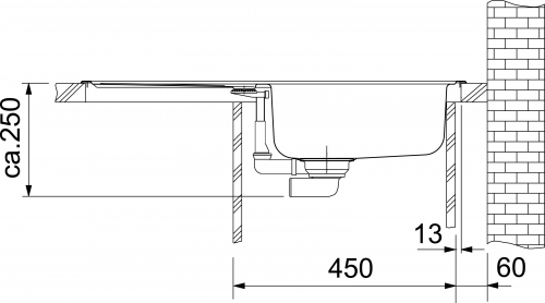 {LAGER} FRANKE Kchensple Euroform EFX 614-78 Einbausple / Edelstahlsple mit Einbaurand mit Siebkorb als Drehknopfventil