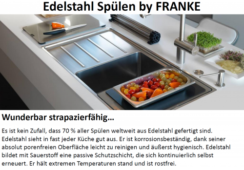 {LAGER} FRANKE Kchensple Euroform EFX 614-78 Einbausple / Edelstahlsple mit Einbaurand mit Siebkorb als Drehknopfventil