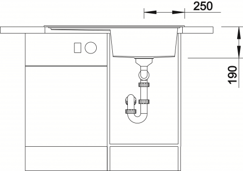 BLANCO Zenar 45 S Silgranit PuraDurII Granitsple / Einbausple Ablaufsystem InFino mit Drehknopfventil