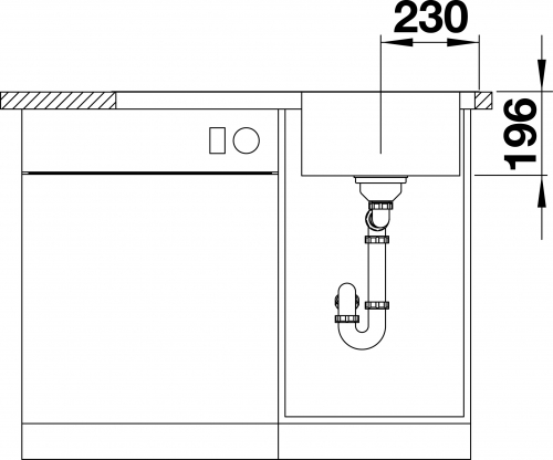 BLANCO Kchensple Divon II 45 S-IF Edelstahlsple / Einbausple Flachrand mit Ablaufsystem InFino und Drehknopfventil