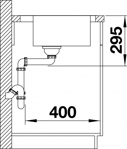 BLANCO Kchensple Divon II 45 S-IF Edelstahlsple / Einbausple Flachrand mit Ablaufsystem InFino und Drehknopfventil