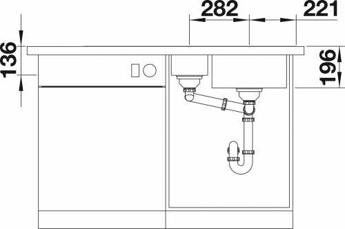 BLANCO Kchensple Divon II 6 S-IF Edelstahlsple / Einbausple Flachrand mit Ablaufsystem InFino und Drehknopfventil