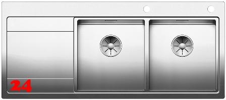 BLANCO Kchensple Divon II 8 S-IF Edelstahlsple / Einbausple Flachrand mit Ablaufsystem InFino und Drehknopfventil