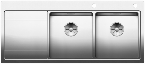 BLANCO Kchensple Divon II 8 S-IF Edelstahlsple / Einbausple Flachrand mit Ablaufsystem InFino und Drehknopfventil