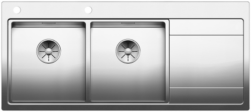 BLANCO Kchensple Divon II 8 S-IF Edelstahlsple / Einbausple Flachrand mit Ablaufsystem InFino und Drehknopfventil
