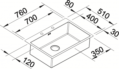 BLANCO Kchensple Claron 700-IF/A Edelstahlsple / Einbausple Flachrand mit Ablaufsystem InFino und PushControl