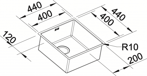 BLANCO Kchensple Claron 400-IF Edelstahlsple / Einbausple Flachrand mit Ablaufsystem InFino und Handbettigung