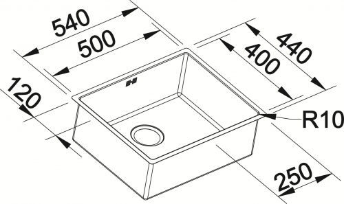 BLANCO Kchensple Claron 500-IF Edelstahlsple / Einbausple Flachrand mit Ablaufsystem InFino und Handbettigung