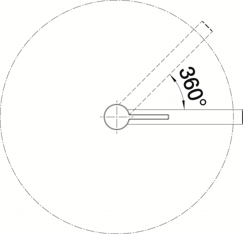 BLANCO Kchenarmatur Linee Chrom Einhebelmischer / Spltischarmatur mit Festauslauf 360 schwenkbarer Auslauf