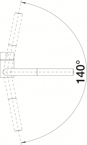 BLANCO Kchenarmatur Linus-S Edelstahl gebrstet Einhebelmischer mit Zugauslauf 140 schwenkbarer Auslauf