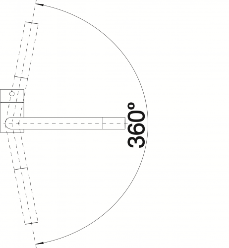 BLANCO Kchenarmatur Linus Edelstahl gebrstet Einhebelmischer mit Festauslauf 360 schwenkbarer Auslauf